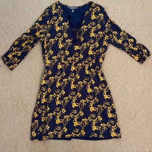 Mark and spruce dress navy with yellow flowers
